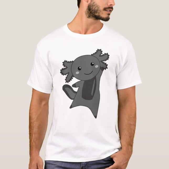 Axolotl liebt Niedliche Tiere für Kinder Rosa T-Shirt (Vorderseite)