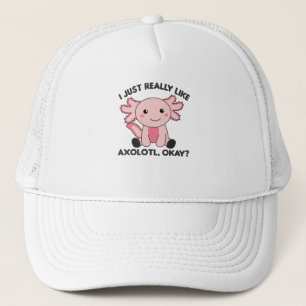 Axolotl liebt Niedliche Tiere für Kinder Rosa Truckerkappe