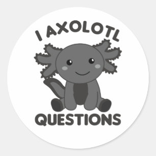 Axolotl liebt süße Tiere für Kinder Pink Cla Runder Aufkleber