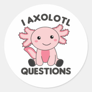 Axolotl liebt süße Tiere für Kinder Pink Cla Runder Aufkleber