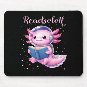 Axolotl liest Buch kawaii Lesebücher für Männer Mousepad