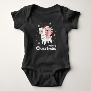 Axolotl Llama Alpaca Frohe Weihnachtstiere Baby Strampler