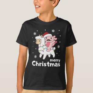 Axolotl Llama Alpaca Frohe Weihnachtstiere T-Shirt
