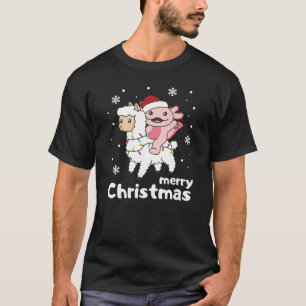Axolotl Llama Alpaca Frohe Weihnachtstiere T-Shirt