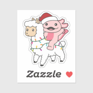 Axolotl Llama Alpaca Weihnachtswintertiere Aufkleber