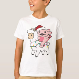 Axolotl Llama Alpaca Weihnachtswintertiere T-Shirt