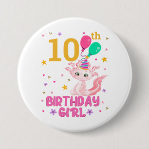 Axolotl Lovers Birthday Girl Salamander Amphibienu Button