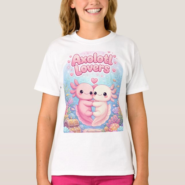 Axolotl Lovers Cute Kawaii design T-Shirt (Vorderseite)