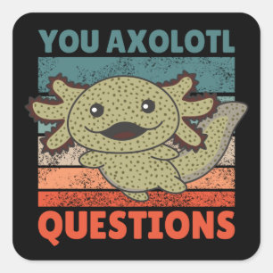 Axolotl Lovers Sweet Animals Kinder Axolotl Square Quadratischer Aufkleber