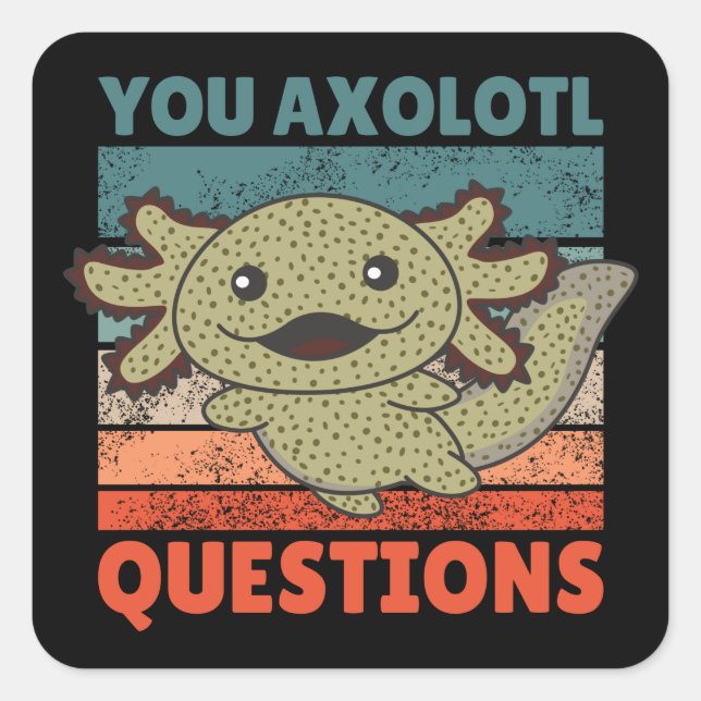 Axolotl Lovers Sweet Animals Kinder Axolotl Square Quadratischer Aufkleber (Vorderseite)