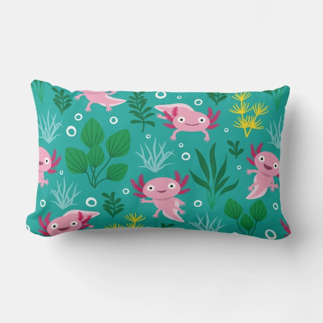 Axolotl Lumbar Pillow Lendenkissen (Vorderseite)