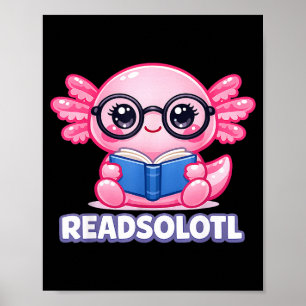 Axolotl lustiger Bibliophiler Bücherwurm Leser Buc Poster