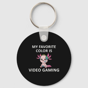 Axolotl Lustiger Gamer-Spruch Meine Lieblingsfarbe Schlüsselanhänger