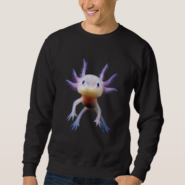 Axolotl Mama Vater Kinder Retro Sweatshirt (Vorderseite)