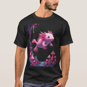 Axolotl Meme Süßer Rosa Axolotl Vaporwave Kunst Ne T-Shirt