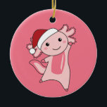 Axolotl Merry Christmas Winter Animals Axolotls Ad Keramik Ornament<br><div class="desc">Die axolotl für Weihnachten mit Feenlicht. Hübsche Tiere mit Geschenken und Schnee für den Urlaub. Auch lustig für Weihnachten im Juli. Axolotls sind niedliche Tiere und perfekt zu Weihnachten.</div>