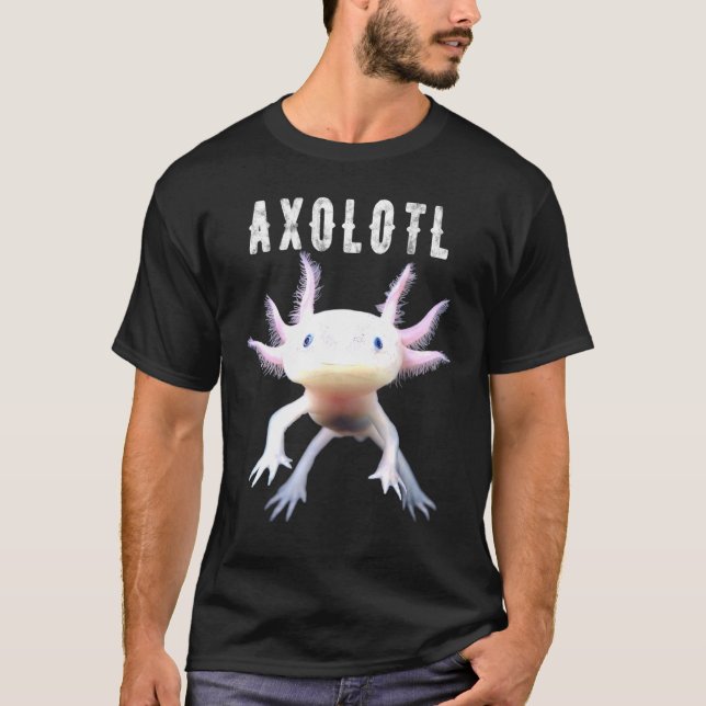 Axolotl Mexican Walking Fish Niedlich Amphibien Sm T-Shirt (Vorderseite)