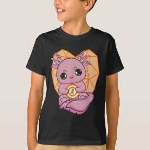 Axolotl mit orangefarbenem Band für Leukämie-Bewus T-Shirt