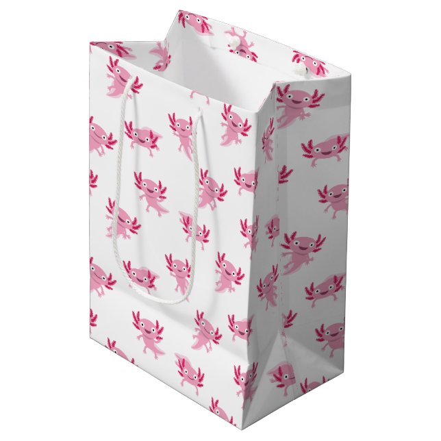 Axolotl Mittlere Geschenktüte (Vorderseite Schrägansicht)