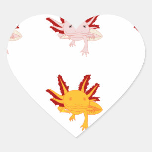 Axolotl Muster Herz-Aufkleber