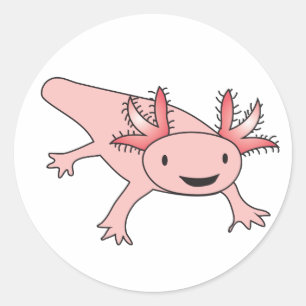 Axolotl Niedlich Salamander Runder Aufkleber