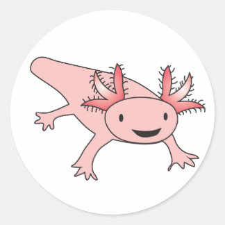 Axolotl Niedlich Salamander Runder Aufkleber