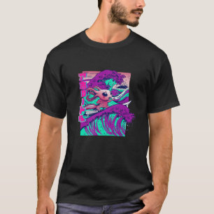 Axolotl, Niedliches Sonnensurfing Axolotl, Kanji W T-Shirt