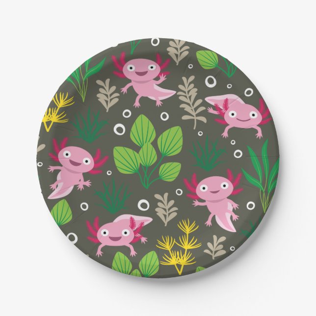 Axolotl Paper Plate Pappteller (Vorderseite)