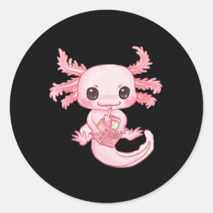 Axolotl Pastel Goth Strawberry Milk Shake Anime Ae Runder Aufkleber