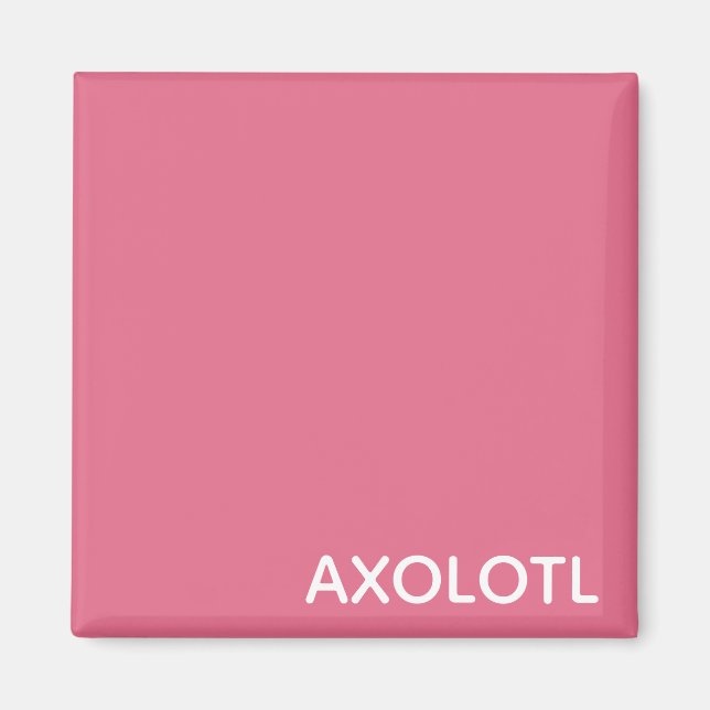 Axolotl pink color name magnet (Vorne)