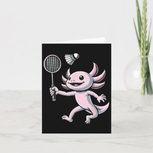 Axolotl Playing Badminton Player Shuttle Sport Karte