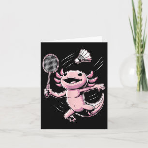 Axolotl Playing Badminton Player Shuttle Sport Karte