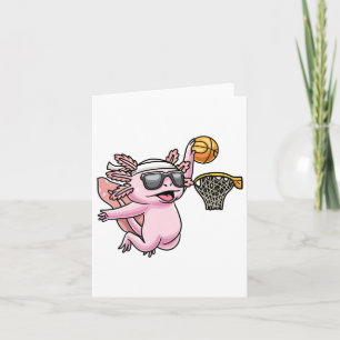 Axolotl Playing Sketll Player Sportkids Karte
