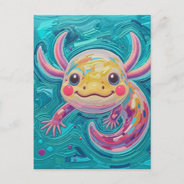  Axolotl Post Card Art Postkarte (Vorderseite)