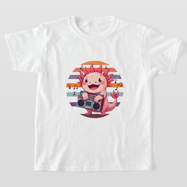Axolotl Radio Retro T-Shirt (Ablage )
