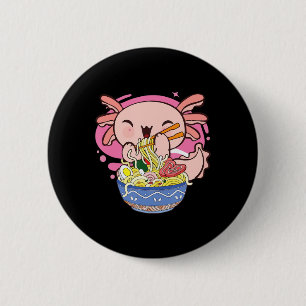 Axolotl Ramen Kawaii Japanisch Anime Noodle Gesche Button
