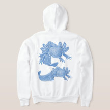 Axolotl-Reißverschluss-Hoodie - BLAU