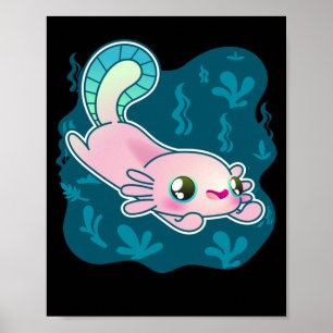 Axolotl Relaxen Relaxolotl Kawaii Poster