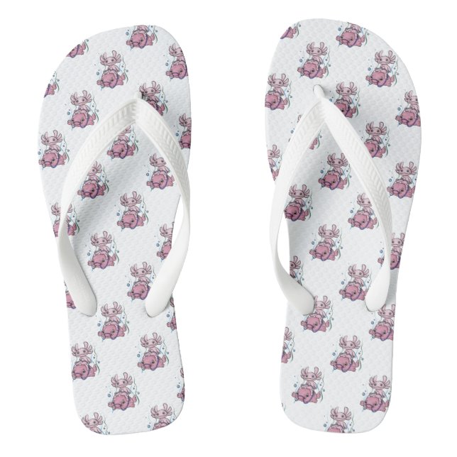 Axolotl Riding Blobfish Flip Flops (Fußbett)
