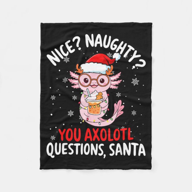 Axolotl Santa Hat Axolotl Questions Christmas Boys Fleecedecke (Vorderseite)