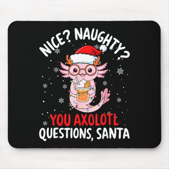 Axolotl Santa Hat Axolotl Questions Christmas Boys Mousepad (Vorne)