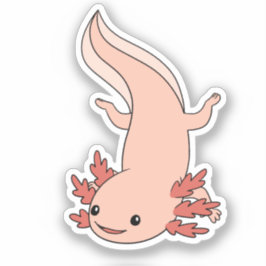 Axolotl Schwimmen Straight Down Aufkleber