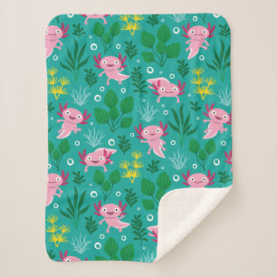 Axolotl Sherpa Blanket Sherpadecke