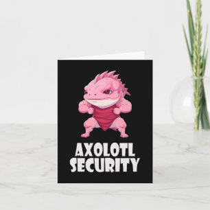 Axolotl Sicherheit Lustige Muskeln Axolotl Süß Hal Karte