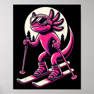 Axolotl Skifahren Skiliebhaber Skifahrer für Männe Poster