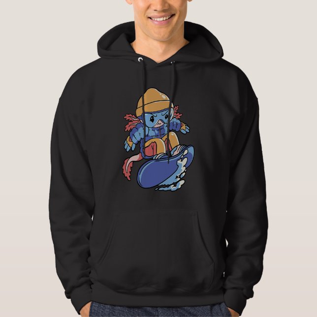 Axolotl Snowboarding Cute Snowboard Axolotl For Ki Hoodie (Vorderseite)