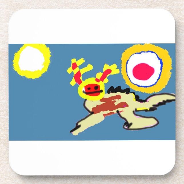 Axolotl-Sommer Getränkeuntersetzer (Vorderseite)