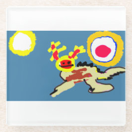 Axolotl-Sommer Glasuntersetzer