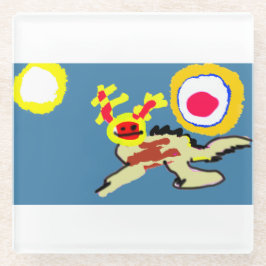 Axolotl-Sommer Glasuntersetzer