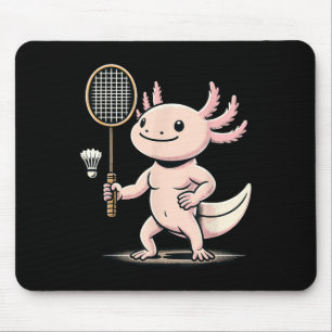 Axolotl spielt Badminton Spieler Shuttle Sport Mousepad